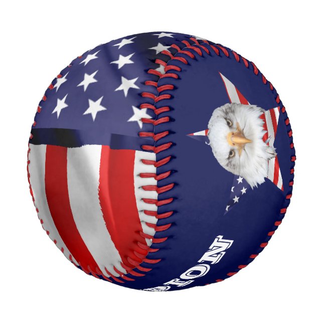 White Head Eagle, The American Flag, Star Baseball (Angled)