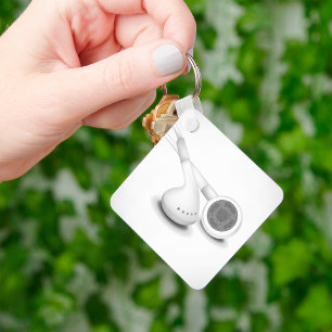 White Headphones Keychain