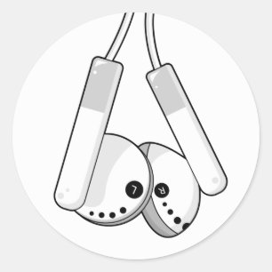White Headphones Sticker