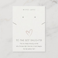 WHITE HEART BEST DAUGHTER GIFT NECKLACE EARRING