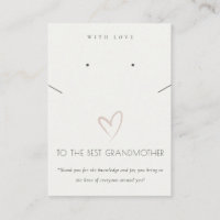 WHITE HEART BEST GRANDMOTHER GIFT NECKLACE EARRING