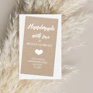 White Heart Handmade with Love Kraft Paper