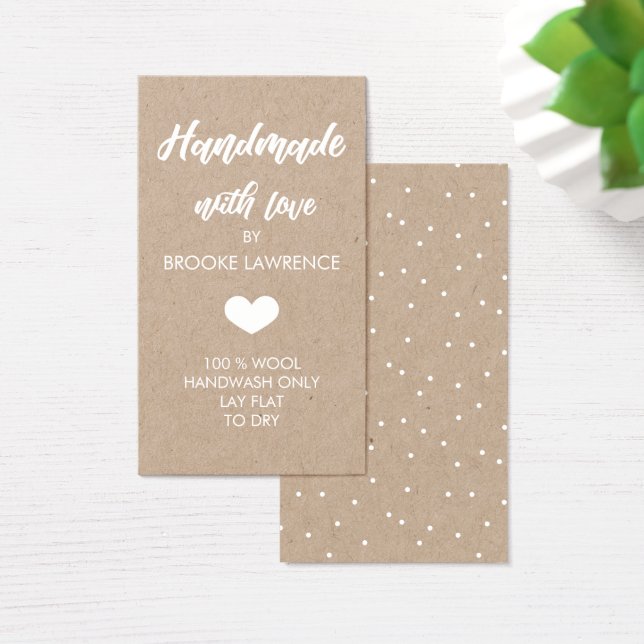 White Heart Handmade with Love Kraft Paper (Desk)