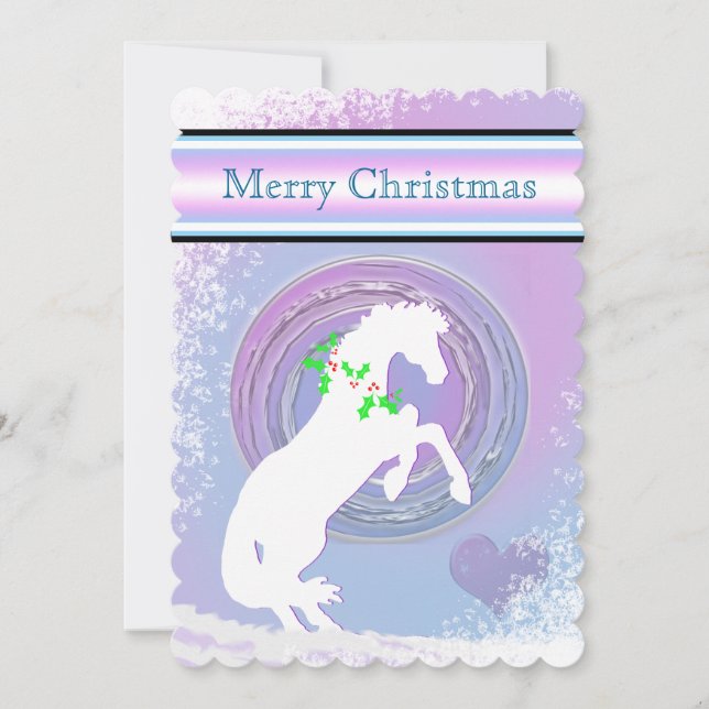 White Heart Horses V Holiday (Pink/Lav Swirl) (Front)