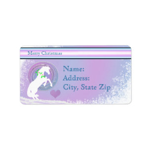 White Heart Horses V Holiday (Pink/Lav Swirl) Label