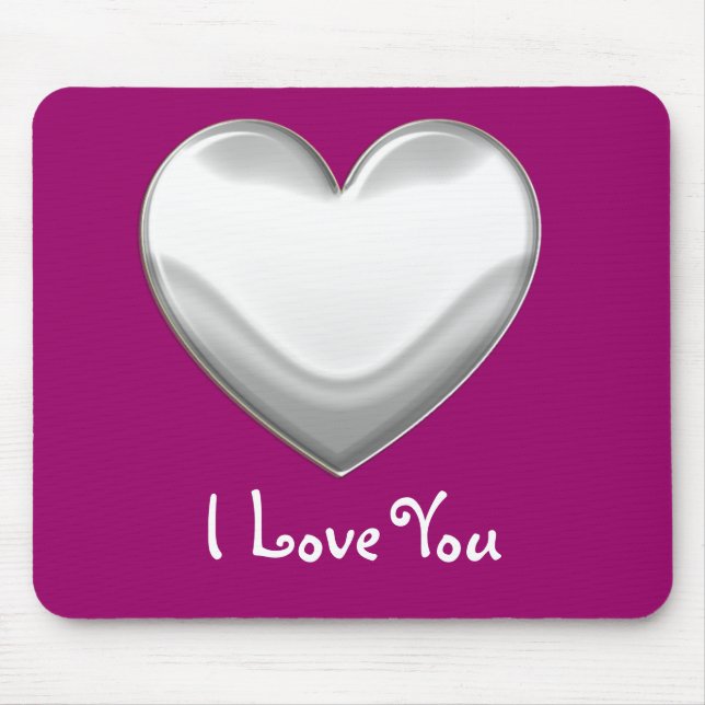 White Heart - I Love You Mousepad (Front)