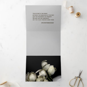"White heart in black from moon" & Future Journey Tri-Fold Holiday Card