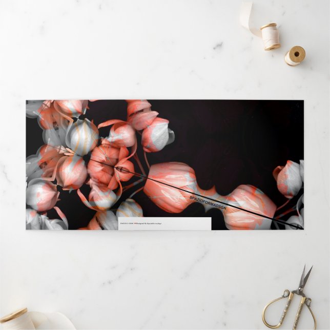 "White heart in black from sun" & Journey Tri-Fold Holiday Card (Outside)