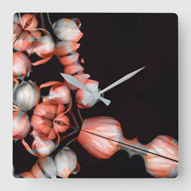 "White heart in black from sun" Square Wall Clock (Front)