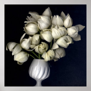 White heart in black poster