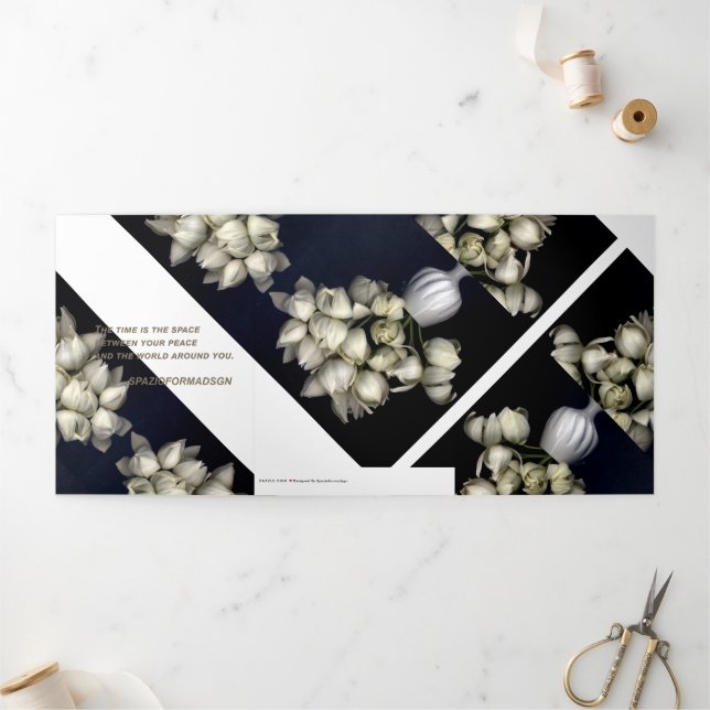 "White heart in black" & Time Journey Tri-Fold Holiday Card (Outside)