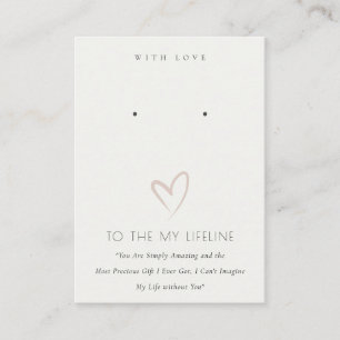 WHITE HEART LIFELINE FIANCE GIFT EARRING DISPLAY PLACE CARD