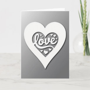 White Heart Love Art Card