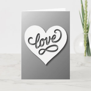 White Heart Love Cutout Card