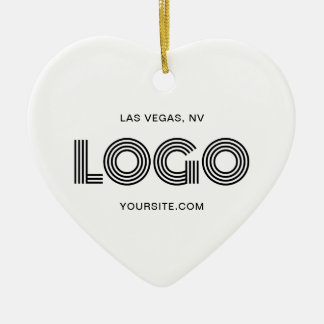 White Heart Modern Logo Ceramic Tree Decoration