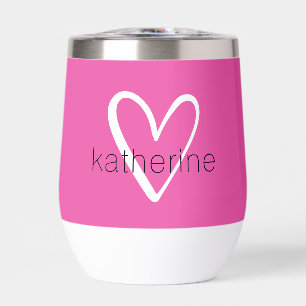 White Heart on Hot Pink Monogram