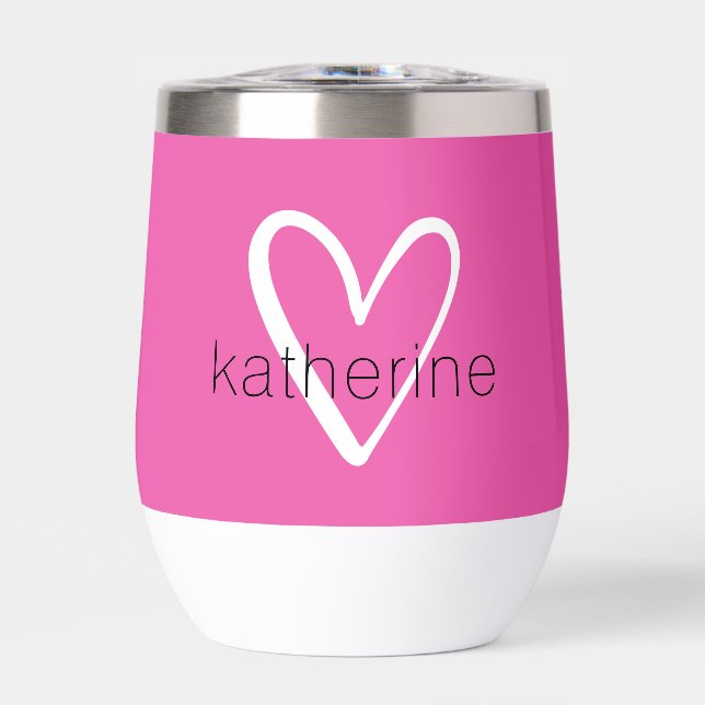 White Heart on Hot Pink Monogram (Front)