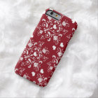 white heart on red romantic love damask