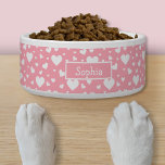 White Heart Pattern On Pink With Custom Name<br><div class="desc">Destei's simple pattern of white colour hearts in different sizes on a pink background colour. There is also a personalizable text area for a name.</div>