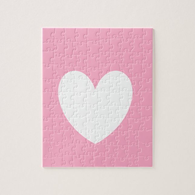 White Heart Photo Puzzle (Vertical)
