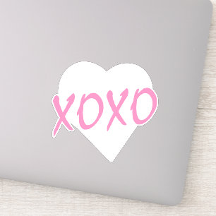 White Heart Pink XOXO Valentine's Day Modern