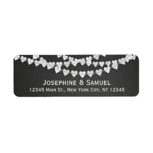White Heart Strings Chalkboard Wedding Address
