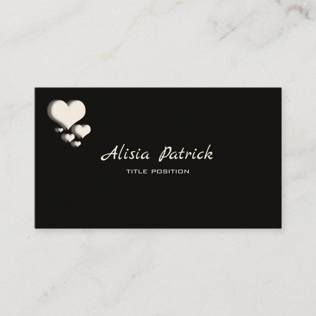 White Hearts Business Card (Front)