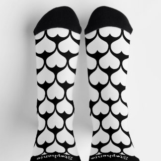 White Hearts Design Personalised Socks