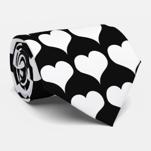 White Hearts Design Tie