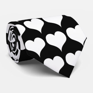 White Hearts Design Tie