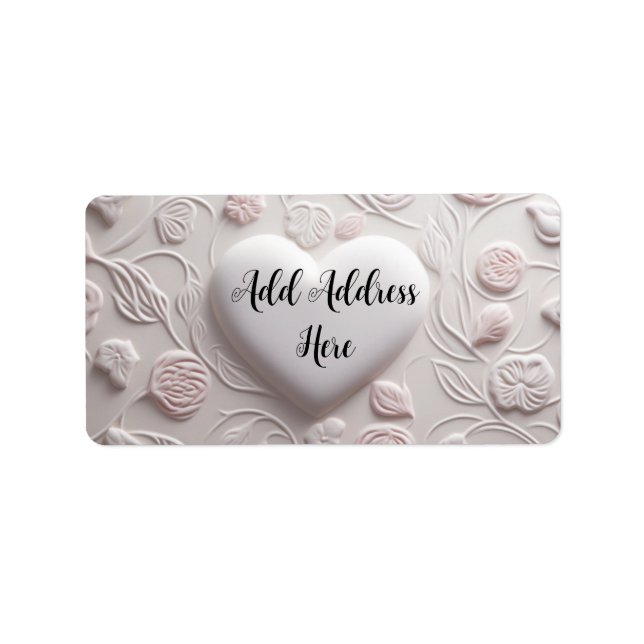 White Hearts (Embossed Look)  Label (Front)