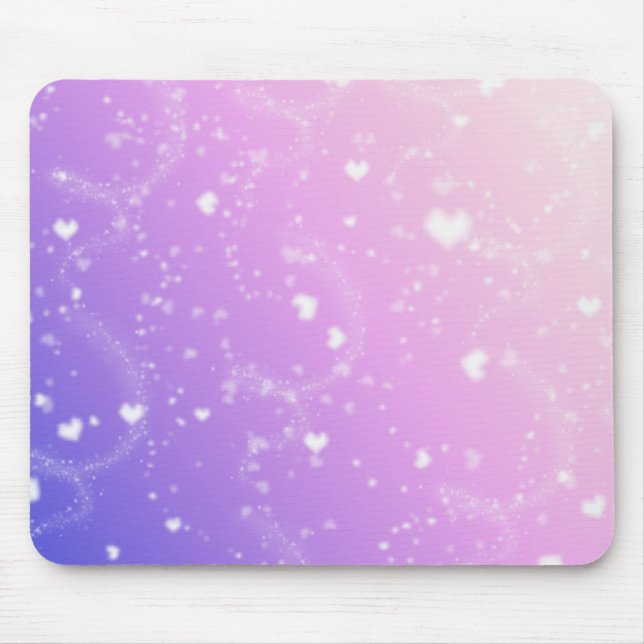 White hearts mouse mat (Front)