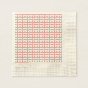 White Hearts on Blush Pink Napkin