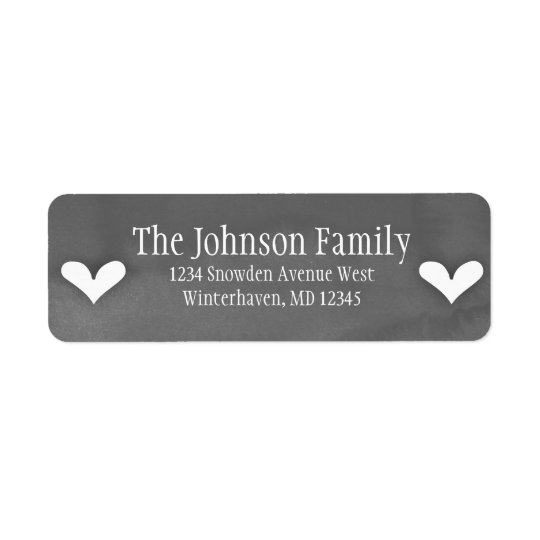 White Hearts on Grey Watercolor - Custom Labels