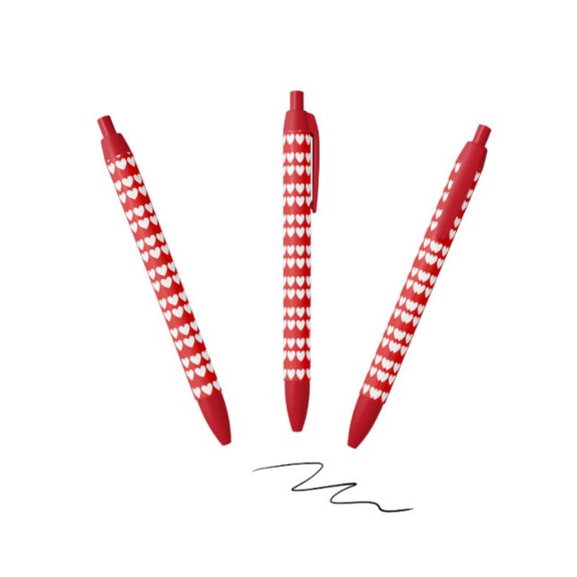 White hearts pattern black ink pen (Creator Uploaded)