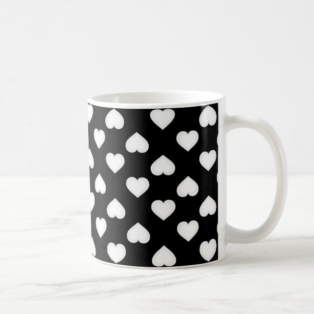 White Hearts Pattern Coffee Mug (Right)