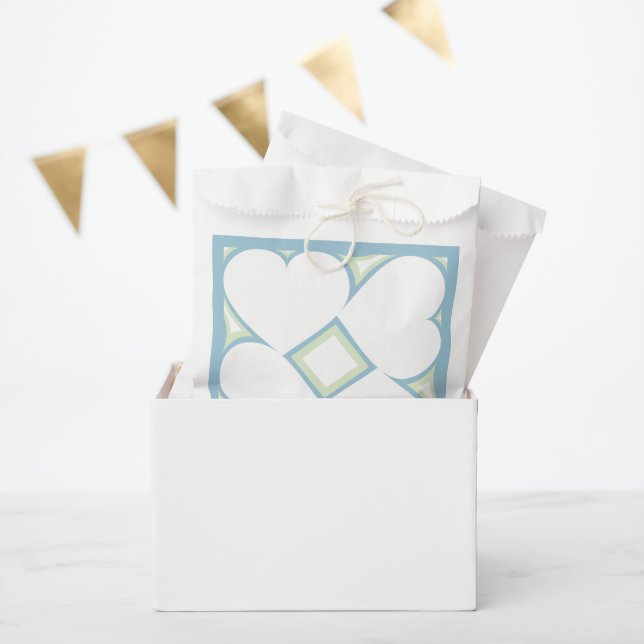 White Hearts Pattern Favour Bags (Party)