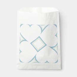 White Hearts Pattern with Blue Favour Bags