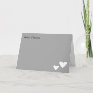 White Hearts Photo Personalised Thank Your Card