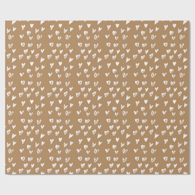 White hearts wrapping paper (Flat)