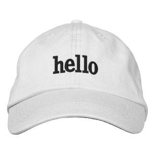white hello hat