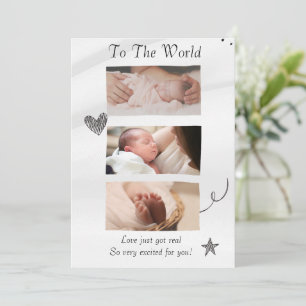 White hello world announce your story Invitation