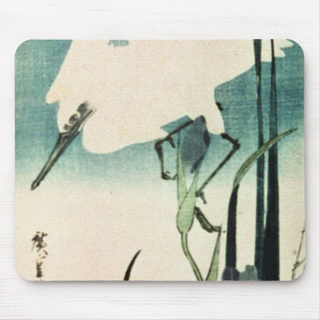White Heron and Iris Mouse Mat (Front)