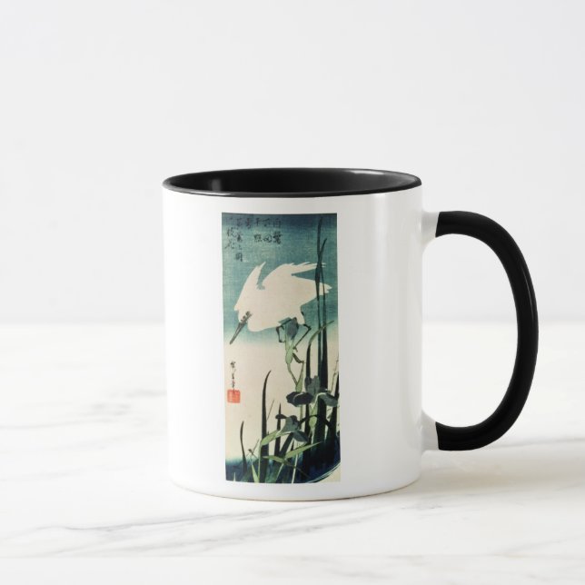 White Heron and Iris Mug (Right)