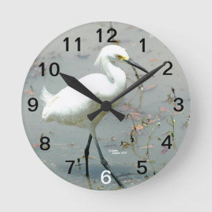 White heron Wall Clock