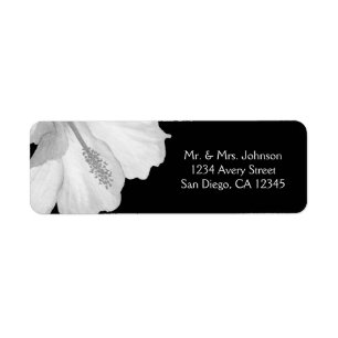 White Hibiscus Black Tropical Chic Wedding