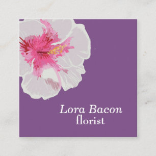White Hibiscus  Custom Business Card