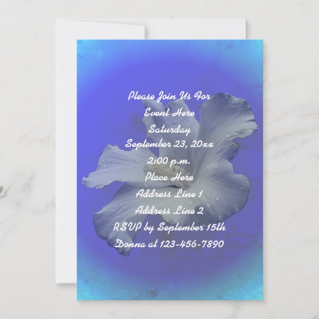 White Hibiscus Flower Party Invitation (Front)
