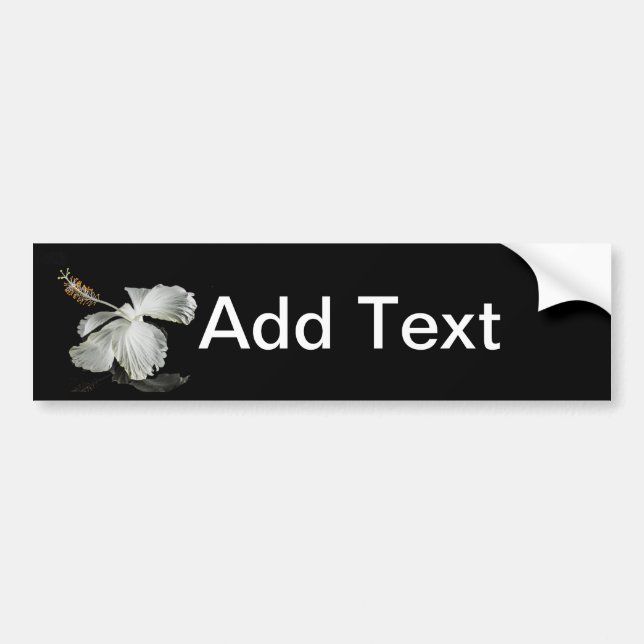 White Hibiscus Flower Side View Bumper Sticker (Front)