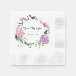 White hibiscus flower wedding napkin